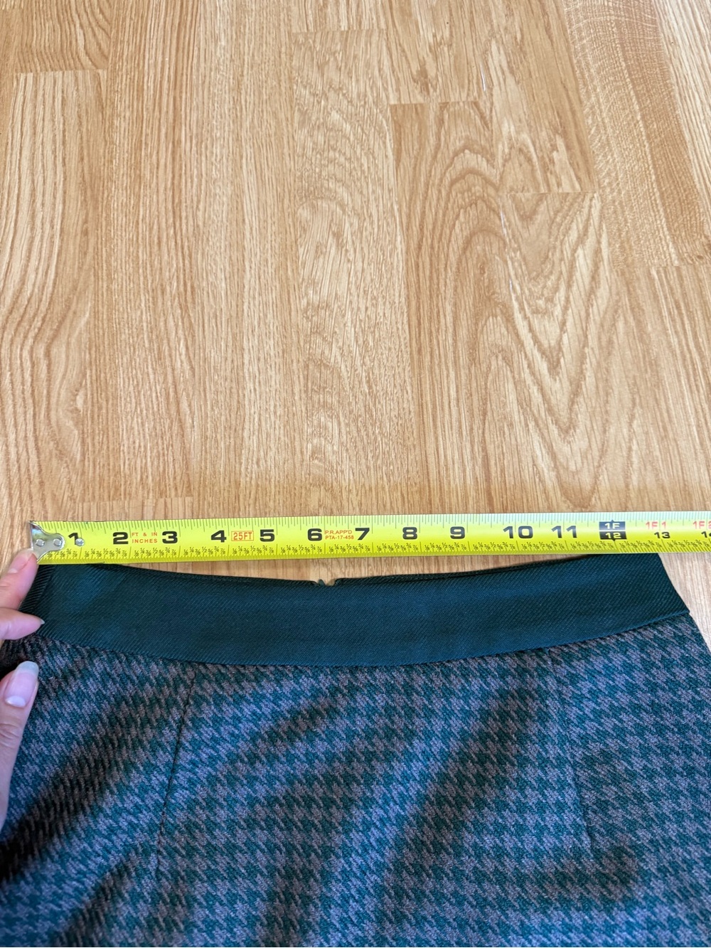 Simple Retro Vintage - Inspired Green Houndstooth A-Line  Women Skirt - Size S - Picture 9 of 14